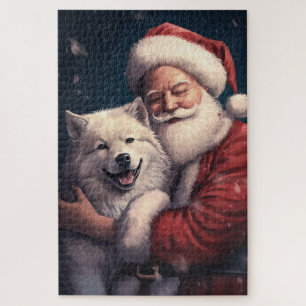 Puzzle Akita avec Noël du Père Noël
