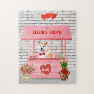 Puzzle Akita Chien Valentine's Day Kissing Booth