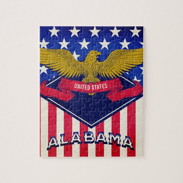 Puzzle Alabama USA Flag   (Vertical)
