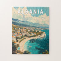 Albanie Travel Art Vintage