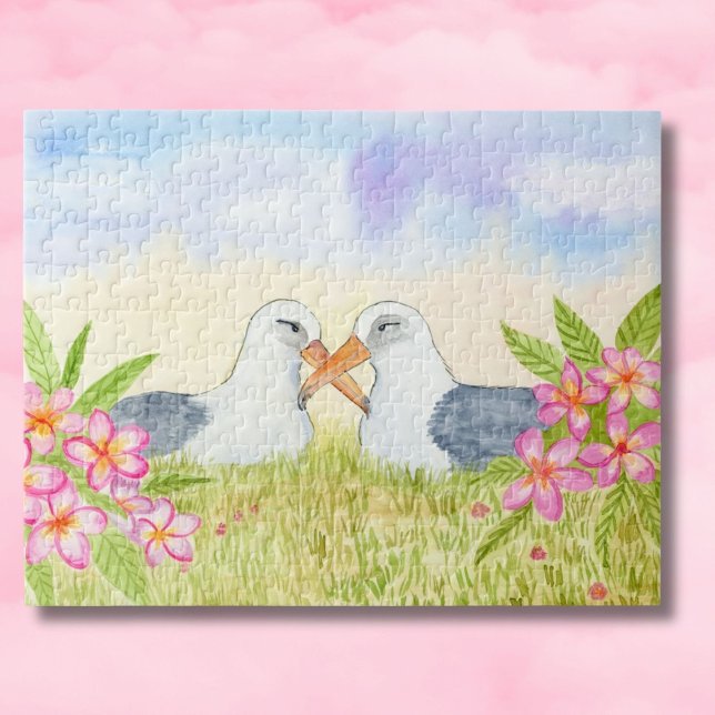 Puzzle Albatros de Laysan avec Plumeria rose (Créateur téléchargé)