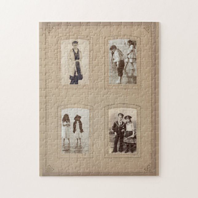 Puzzle Album photo vintage Family Portrait personnalisé (Vertical)