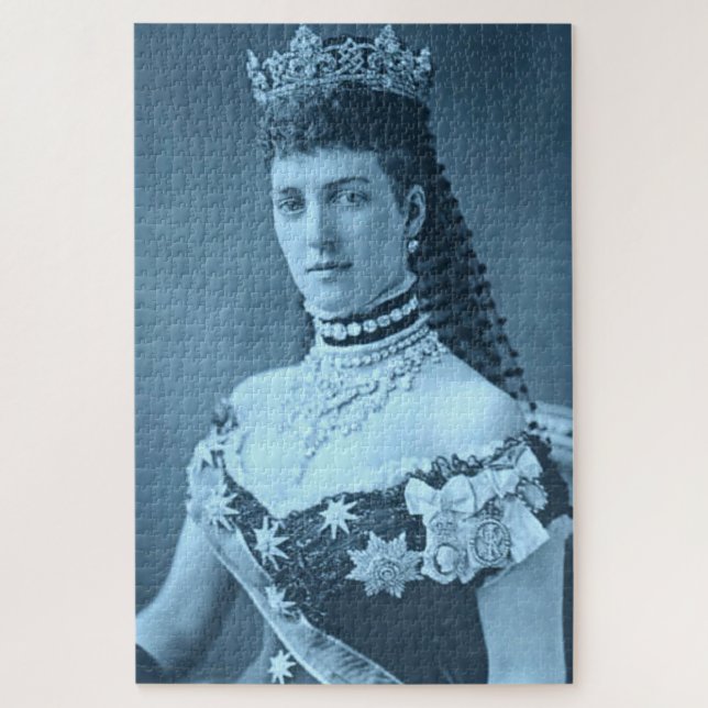 Puzzle Alexandra de Danemark en bleu (Vertical)