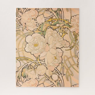 Puzzle Alfonse Mucha Art Nouveau Peonies