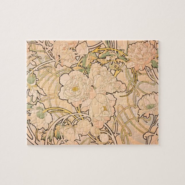 Puzzle Alfonse Mucha Art Nouveau Peonies (Horizontal)