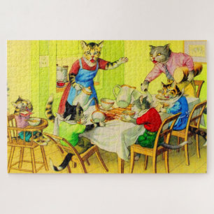 Puzzle Alfred Mainzer - Désastre pour le dîner des chat