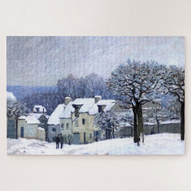 Puzzle Alfred Sisley Place du Chenil à Marly, neige (Horizontal)