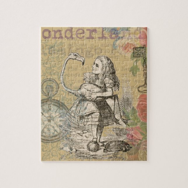 Puzzle Alice au pays des merveilles Flamant rose classiqu (Vertical)