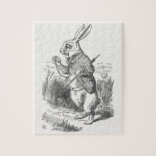 Puzzle Alice au pays des merveilles, le lapin blanc regar