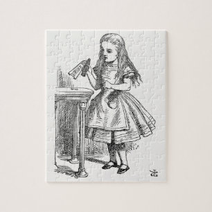 Puzzle Alice au pays des merveilles, tenir la bouteille "