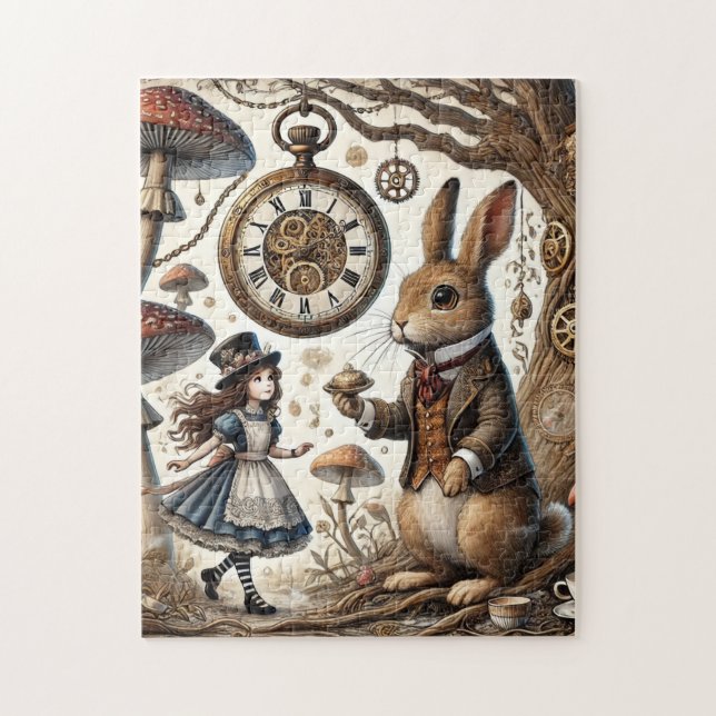 Puzzle Alice au pays des merveilles Thé Art lapin blanc (Vertical)