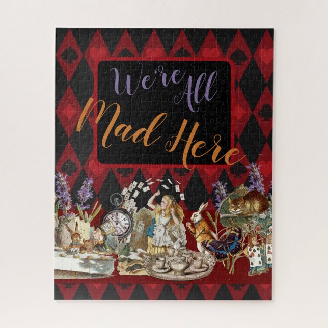 Puzzle Alice Aventures avec le Chat de Cheshire Fou du Pa (Vertical)