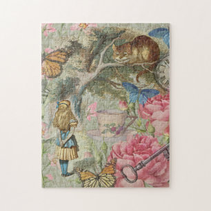 Puzzle Alice Cheshire Chat Wonderland Tree Garden