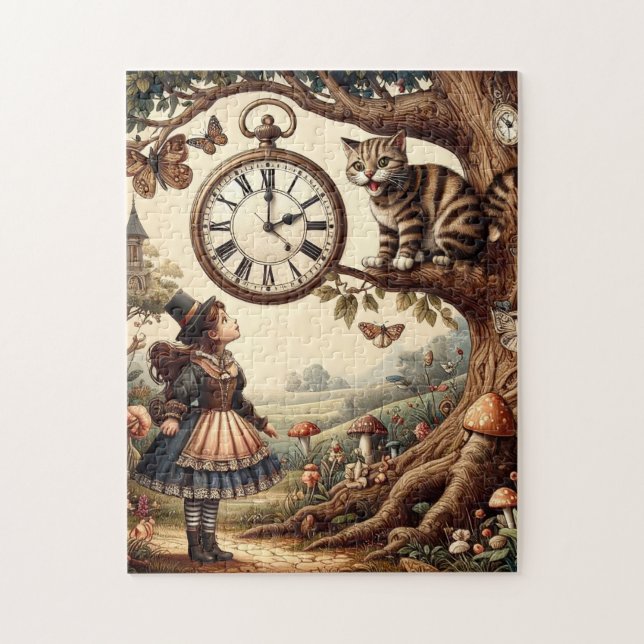 Puzzle Alice et Chat du Cheshire : Fantaisie Merveilleuse (Vertical)