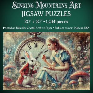 Puzzle Alice et Lapin Blanc Fantastique Art Vintage Créat