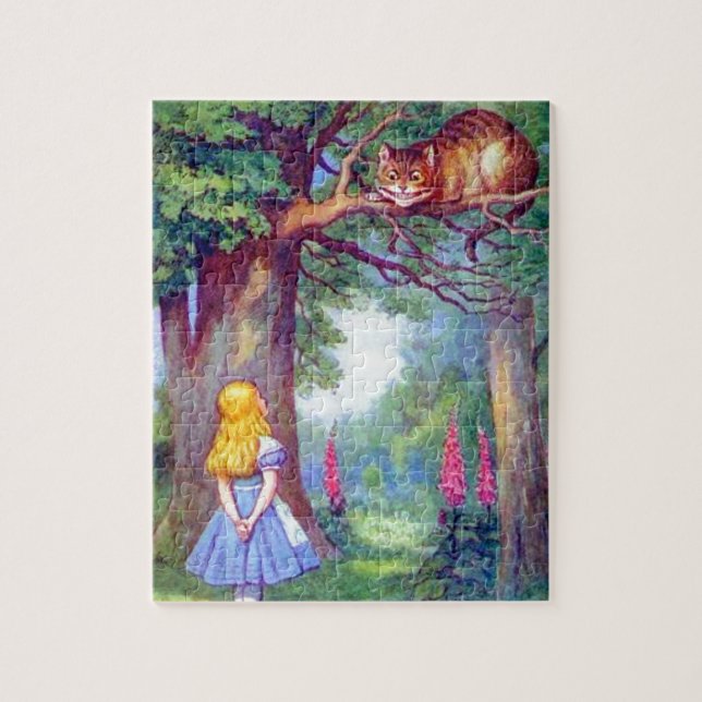 Puzzle Alice et le chat de Cheshire polychrome (Vertical)