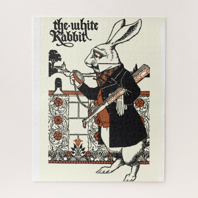 Puzzle Alice Lapin Blanc Classique Wonderland  (Vertical)