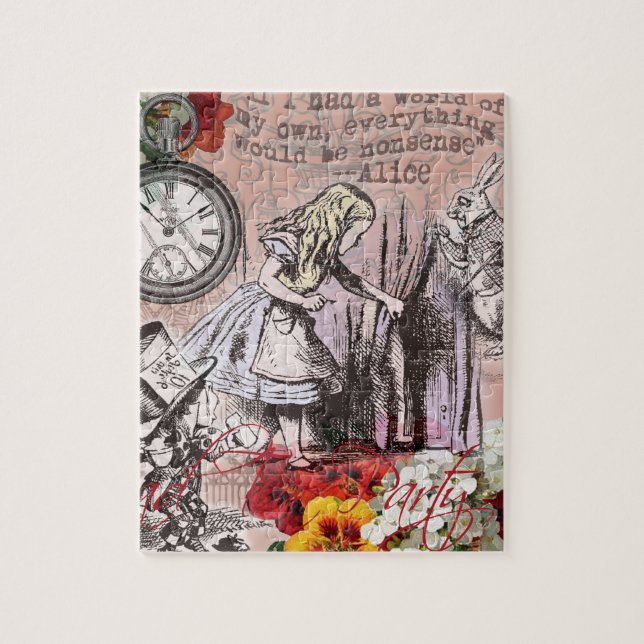Puzzle Alice rideau absurdité merveilleux classique (Vertical)