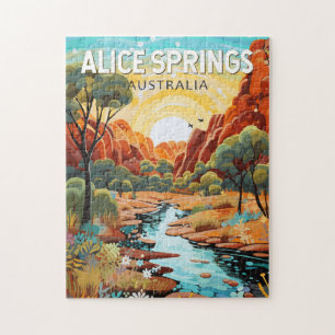 Puzzle Alice Springs Australie Travel Art Vintage