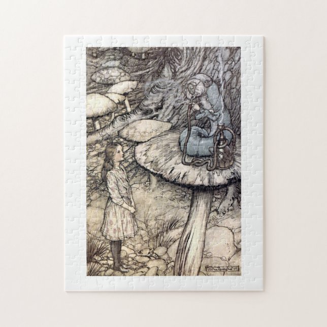 Puzzle Alice vintage avec Hookah Fumer la chenille (Vertical)