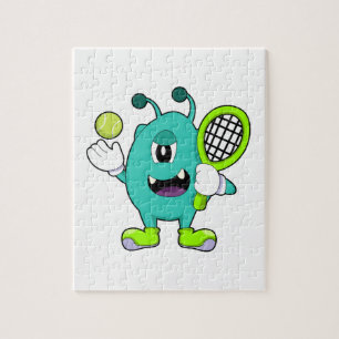 Puzzle Alien à Tennis avec raquette de tennis