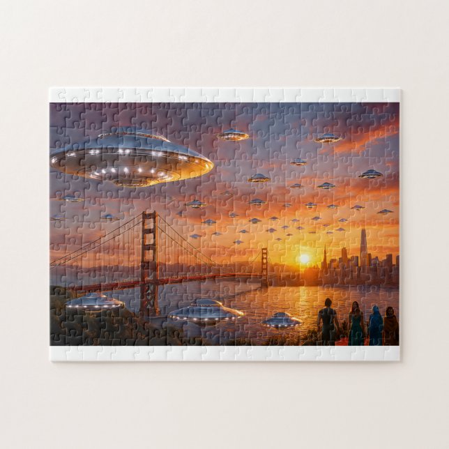 Puzzle Alien UFOs SciFi Fantasy San Francisco Golden Gate (Horizontal)