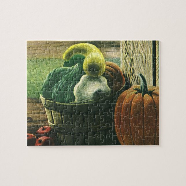 Puzzle Aliments Anciens, Courges d'Hiver, Citrouille et P (Horizontal)