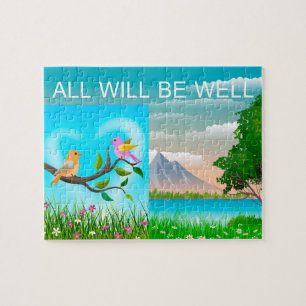 Puzzle All Will Be Well Love Birds Mountain Nature, Age 6