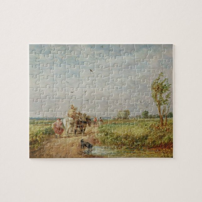 Puzzle Allant à Hayfield, 1853 (huile sur le carton à (Horizontal)