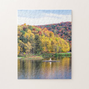 Puzzle Allegany State Park NY Lake en automne