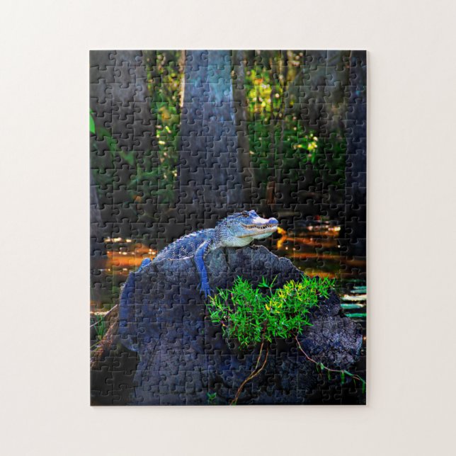 Puzzle Alligator Gator Louisiane. (Vertical)