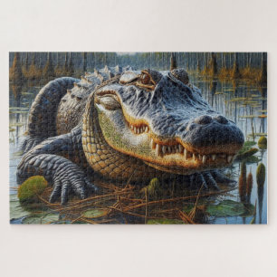 Puzzle Alligator mâle dans le marais