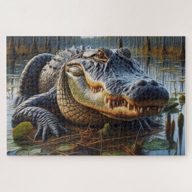 Puzzle Alligator mâle dans le marais  (Horizontal)
