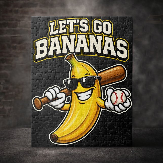 Puzzle Allons Bananes Baseball Rétro Banane Drôle (Créateur téléchargé)