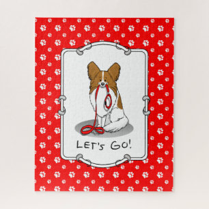Puzzle Allons-y ! (walk) Papillon (white & red) Chien mig