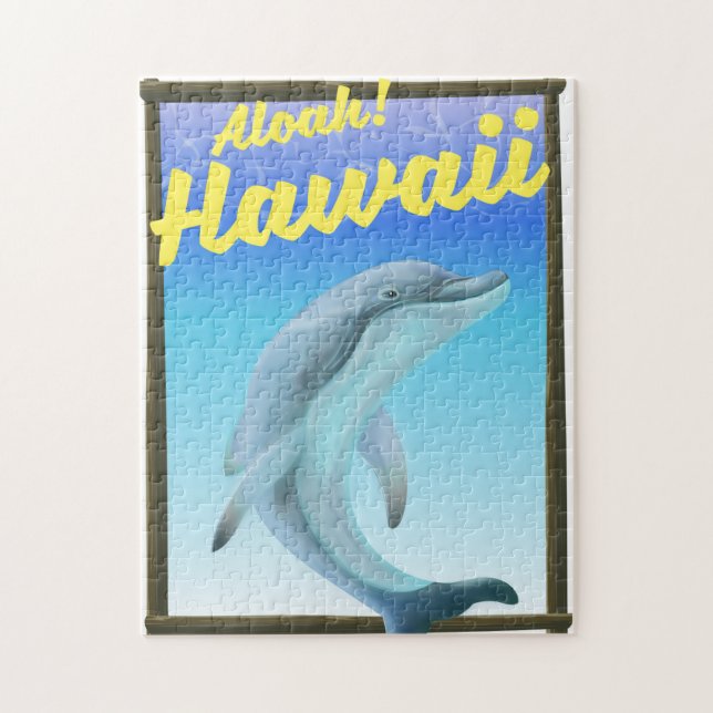 Puzzle Aloha ! Hawaï ! Affiche de voyage dauphin (Vertical)
