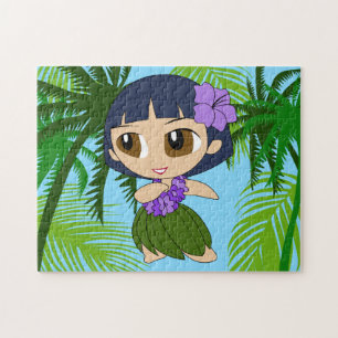 Puzzle Aloha Honeys Hawaiian Blue Hair Girl