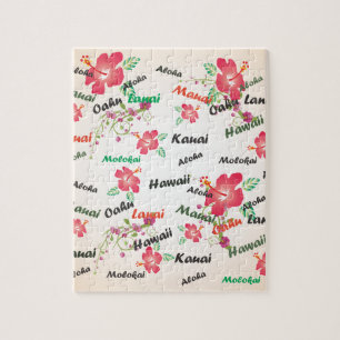 Puzzle aloha, Kauai, Hawaï, Oahu, Maui, arrière - plan de