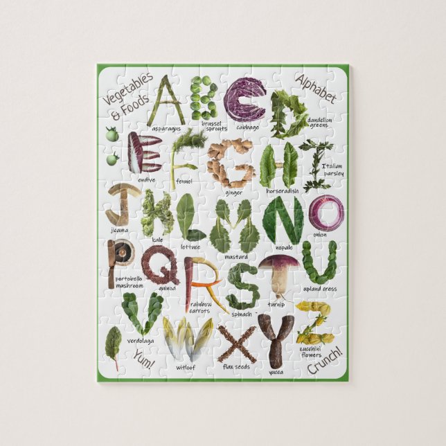 Puzzle Alphabet alimentaire international (Vertical)