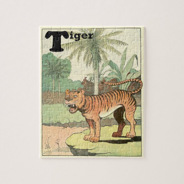Puzzle Alphabet animal de tigre de jungle (Vertical)