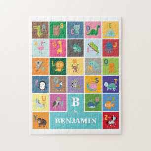 Puzzle Alphabet animal personnalisé Monogramme Nom person