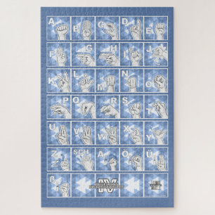 Puzzle Alphabet digital allemand 4 - bleu /