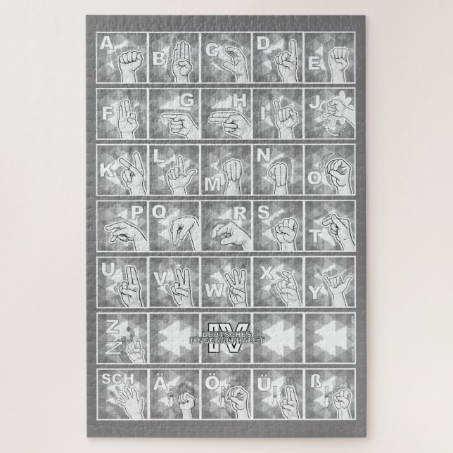 Puzzle Alphabet digital allemand 4 - gris / (Vertical)