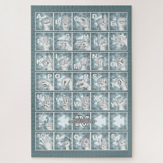 Puzzle Alphabet digital allemand 4 - gris pétrole / (Vertical)