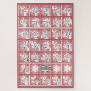 Puzzle Alphabet digital allemand 4 - rouge /