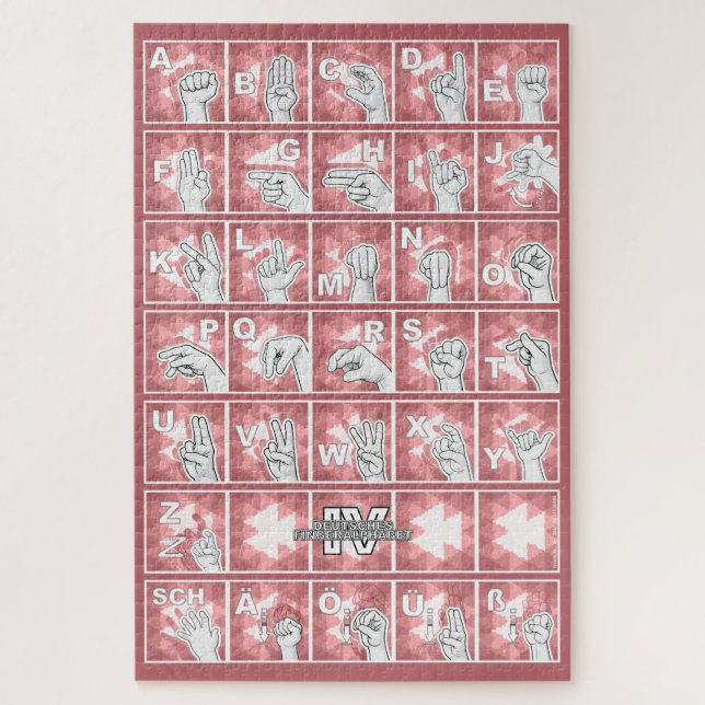 Puzzle Alphabet digital allemand 4 - rouge / (Vertical)