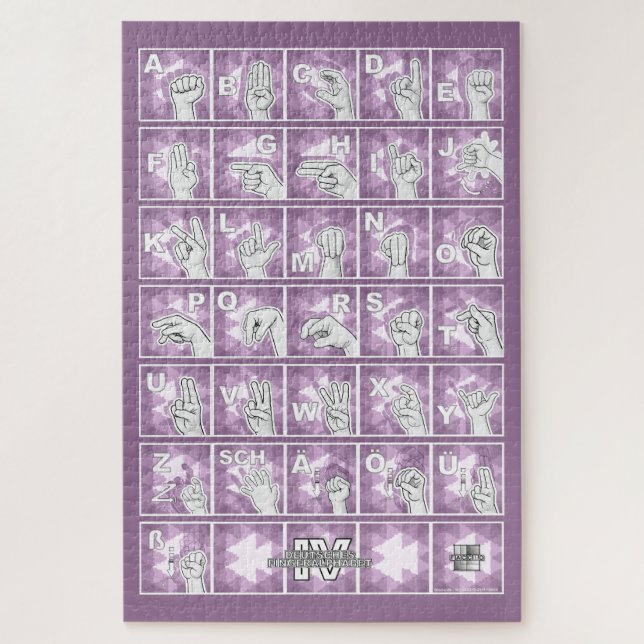Puzzle Alphabet digital français 4 - gris lavande / Puzzl (Vertical)