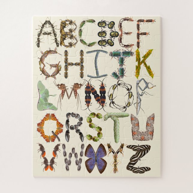Puzzle Alphabet d'insectes - Bugs alphabétiques (Vertical)