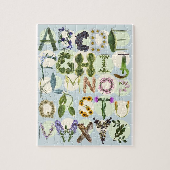 Puzzle Alphabet Fleur Nature | Enfants ABC (Vertical)