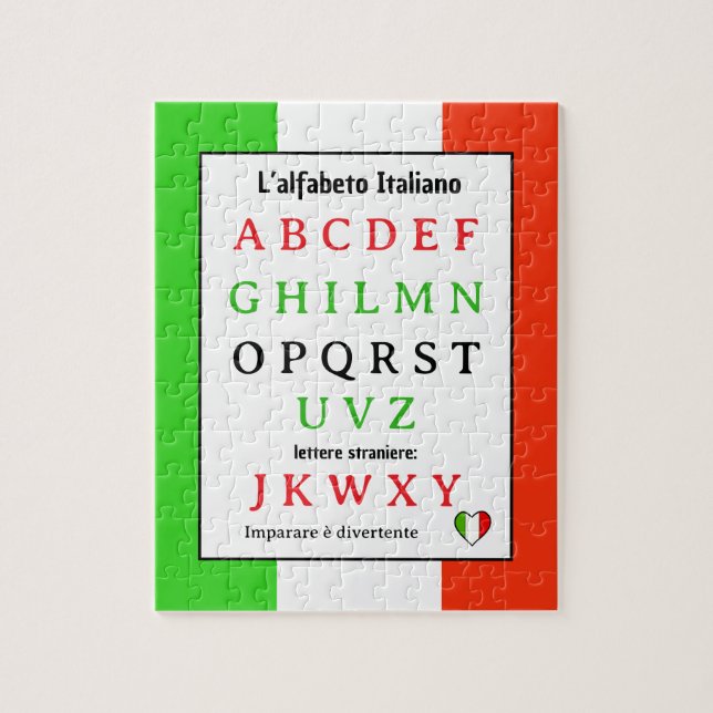 Puzzle Alphabet Italien pour Enfants (Vertical)